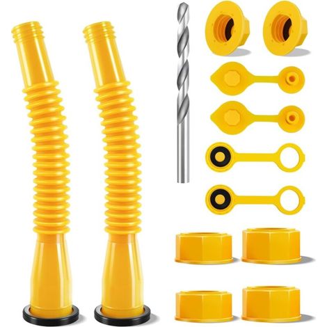 Kit Bec Verseur Essence avec Tuyau Flexible et Bouchon d'Aération - Accessoire de Remplacement pour Bidon de Carburant HDPE Anti-fuite (1/4)