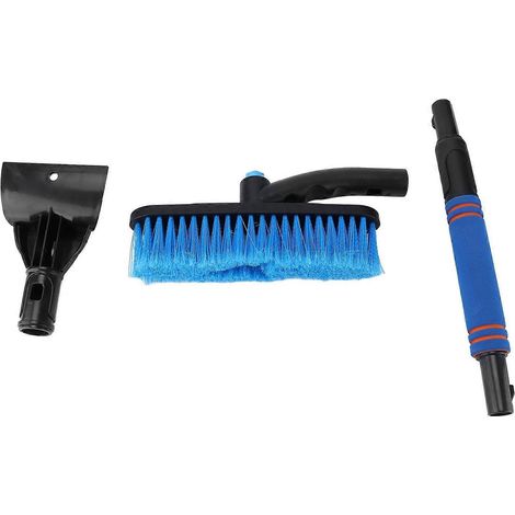 Brosse à neige/grattoir à glace 2 en 1 multifonctionnelle, extensible et détachable, bleue, pour SUV et camions, 55-70 cm