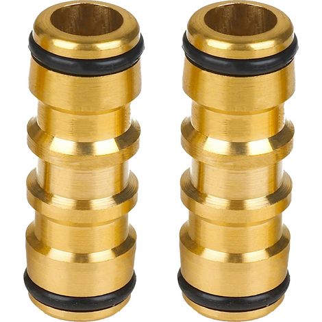 Dapetz ® Brass Double Male Hose Connector for Connect Hoses Equipped 2Pcs Solid 1/2" Garden Hose Pipe Connectors Hose Male to Male Connector Extender for Join Hose Pipe Tube & Garden Irrigation (1/2)