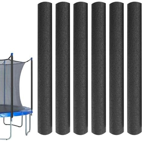 Lot de 6 tubes protection en mousse pour trampoline - Résistant aux intempéries et chocs Noir