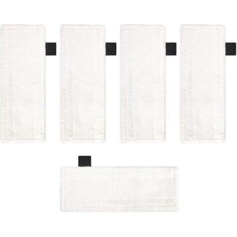 Pair Lot de 5 tampons de nettoyage en microfibre compatibles avec nettoyeur vapeur Karcher EasyFix SC2 SC3 SC4 SC5 Series Tampons de rechange pour nettoyeur vapeur (blanc) (1/5)