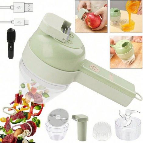 Tranche-légumes Électrique - 4 Fonctions Hachoir Ail Poivron Gingembre - Usage Cuisine Domestique - 1 Pièce (1/5)
