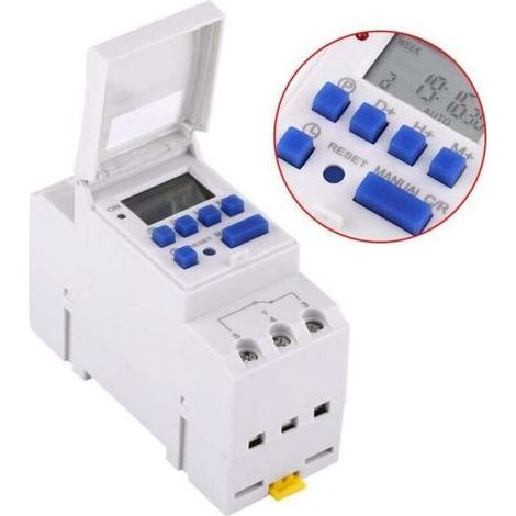 Pair Interrupteur horaire programmable programmable hebdomadaire,Interrupteur Relais,avec écran LCD, minuterie 16on et 8off,THC15A 220V (1/5)