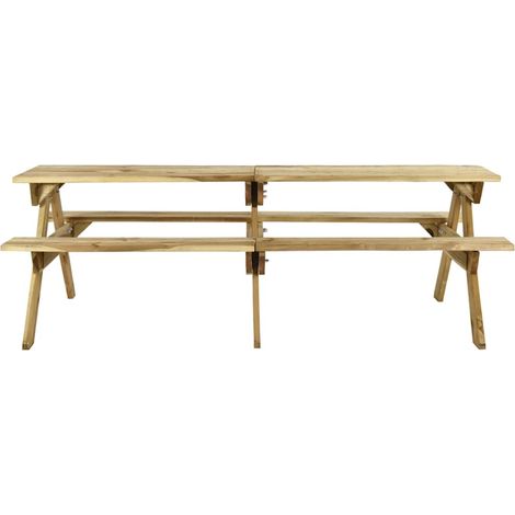 Maison Exclusive - Picknicktisch mit Bänken 220x122x72 cm Kiefern