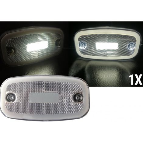 Feu de position/feu de marquage LED blanc, 122 mm x 63 mm, à trois fonctions, 12–24 V