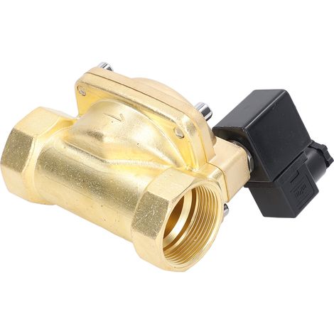 Électrovanne à membrane pilote, laiton, filetage G1-1/2 pouce, normalement fermée, 2/2 voies, haute pression, 220V (1/5)