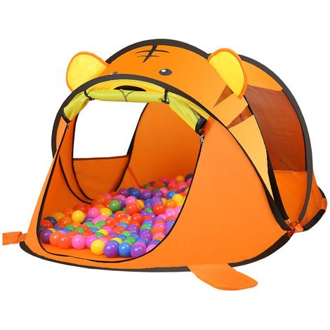 QAZQA Tente Enfant Dinosaure Tente pour Enfants Intérieur et Extérieur Fun Playhouse Tentes avec Thème Little Tigerpour Enfants Âge 3 4 5 6 7… (1/4)