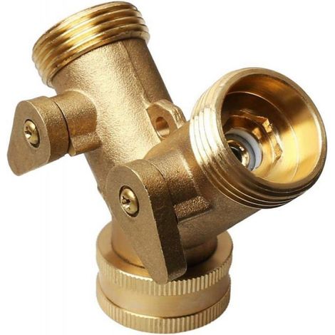 Robinet Double - Raccord en Laiton 3/4 Pouces - Pour Machine à Laver - Distributeur Y à 2 Voies - 1 Pièce (1/5)