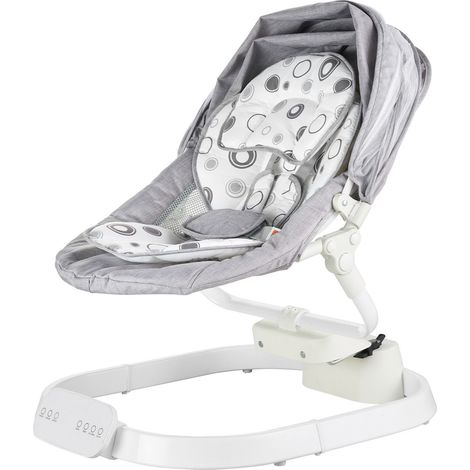 Transat Bébé Balancement, Rocker pour Nourrisson avec 3 Vitesses et 3 Positions d'Assise, Panneau Tactile IMD, Télécommande, Bluetooth et 10 Berceuses Préréglées, Balancelle Portative pour Bébés 0-9 M (1/5)