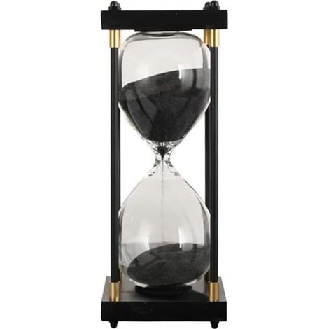 Vintage 60-Minuten-Sanduhr aus Glas mit schwarzem Holzrahmen – EINNENFFER – Ideal für Zuhause, Büro und Esszimmer, Lernhilfe zur Zeiterfassung (1/5)