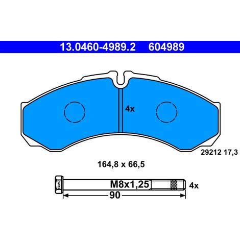 Kit de plaquettes de frein, frein à disque ATE 13.0460-4989.2 IVECO 42470835