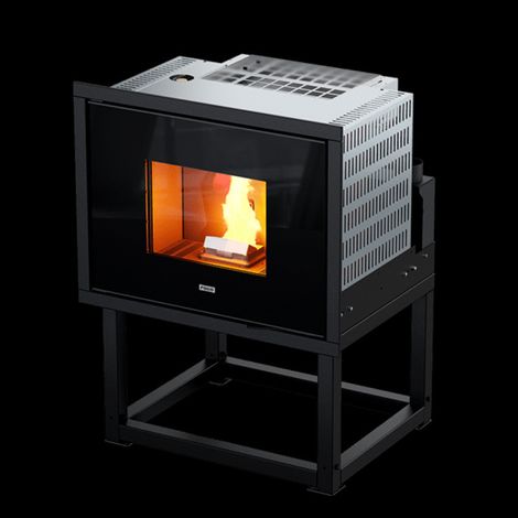 Inserto Camino FOCO - Idro - Mod. 25 + Base Regolabile - Classe Energetica A++ - Full Glass - Disp. Di Sicurezza