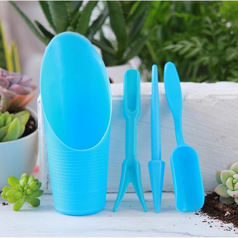 Pelle à terreau pour plantes d'intérieur – Mini-pelle en plastique pour l'entretien des plantes, le rempotage et la culture de succulentes (Bleu) (1/5)