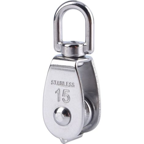 Corde de levage de bloc de poulie pivotante à roue unique en acier inoxydable 304 M15 (1/3)
