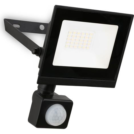 Projecteur LED Extérieur - 1 Unité - Métal Noir - Détecteur Mouvement IP65 - Jardin Garage Façade - 11x17x4 cm (1/5)