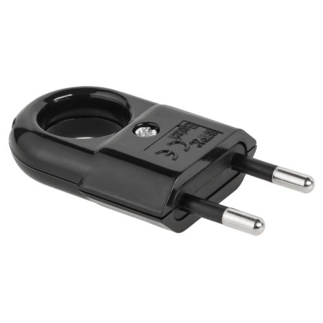 Fiche Plate Sans Terre Wtp2c-2 - Noire - 2,5 A - Accessoires Électriques - Fiche Pour Prise