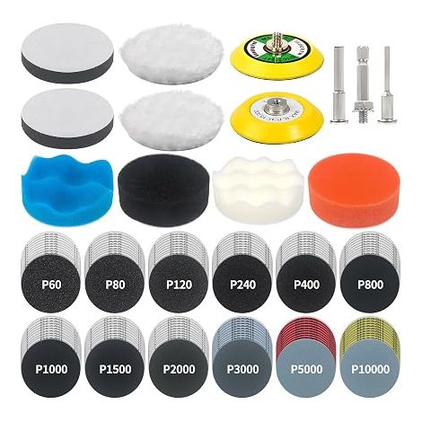 Car Headlight Renovator, Headlight Renovation Kit 133, Car Headlight Polishing Kit, Headlight Restoration Kit for Auto and Motorcycle, Body and Wood Sandpaper, 75 mm Wet and Dry Abrasive Paper (1/5)