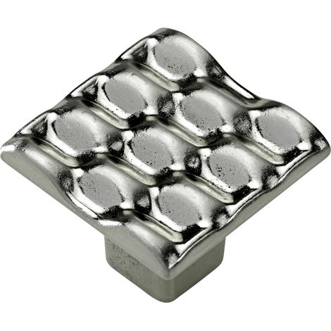 Hettich Möbelknopf Zinkdruckguss Edelstahl-Optik 25,0 x 25,0 mm - 1 Stück Möbelgriff
