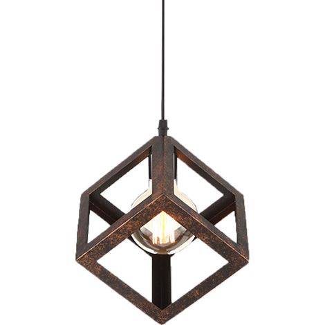 Suspension Lustre En Forme De Cube Suspension Luminaire Moderne Plafonnier Rétro Vintage