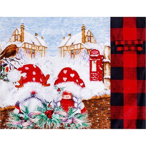 Set de Nappes et Serviettes Noël Plaid Rouge Noir, Décoration Fête Table (1/2)