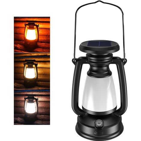 Lanterne solaire rechargeable vintage, 1000 lumens, écologique, pour le camping, la randonnée, la pêche et les aventures en plein air.