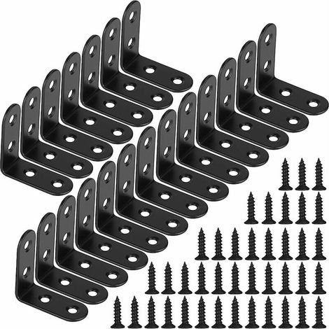 Equerre De Fixation - Acier Inoxydable - 40x40x18 Mm - Pour Renforcement Meubles Et Etagères - 20 Pièces (1/5)