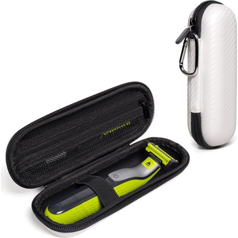 Compact Travel Case for Trimmer and Electric Shaver, Body + Face Trimmer QP2724/90, QP2834/70, QP1924/70, QP6531/70, QP4631/90, Hard Carrying Case, Portable Bag, White (1/5)