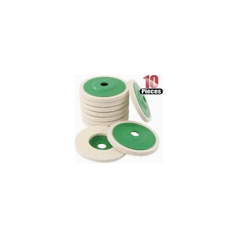 Lot de 10 disques de polissage pour meuleuse d'angle en laine de 4 pouces (10 cm) (1/5)