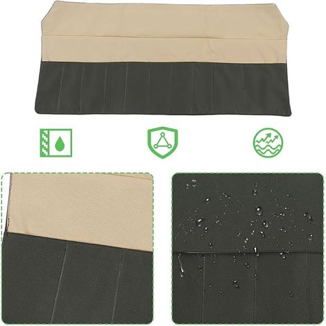 Bonsai Gardening Tool Set, Canvas Tool Bag with 10 Pockets, Roll Organizer for Care Kit and Sizing, Green (1/4)