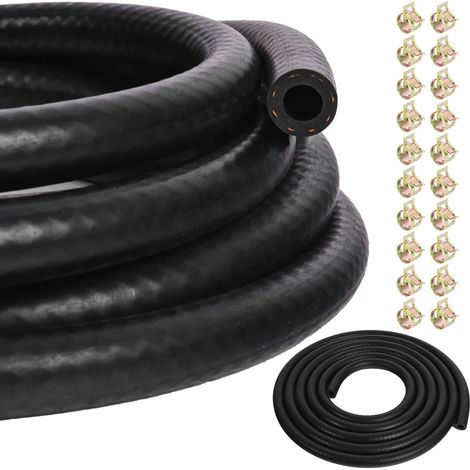 Tuyau de carburant 3 mètres diamètre 10mm Tuyau de carburant avec collier de serrage 20 pièces pour moteurs, voitures, motos, tracteurs et petits moteurs (1/5)