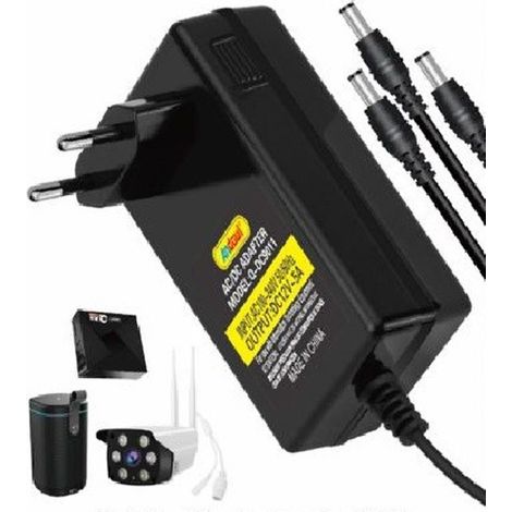 Trade Shop - Adaptador De Corriente Universal 3en1 Ac/dc 12v 5a Qy-9011 3 Enchufes - (1/4)