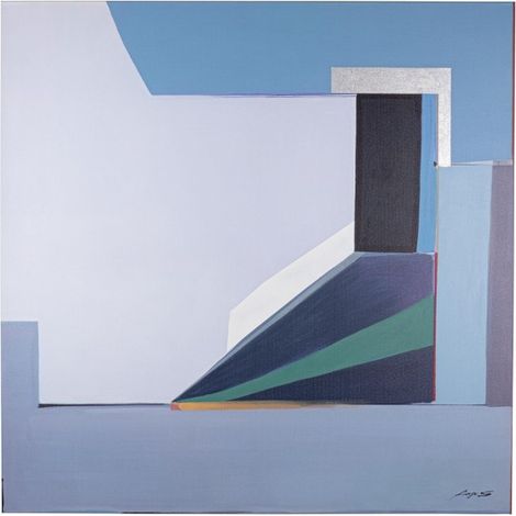 Quadro "Naska" Stampa su tela con dettagli dipinti a mano 140 x 140 cm (1/3)