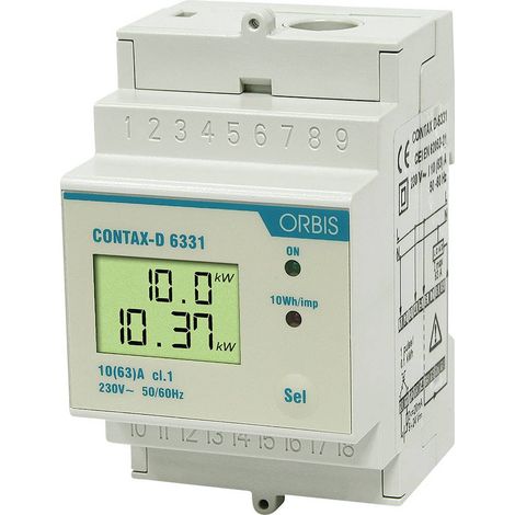 ORBIS Zeitschalttechnik kW-Zähler OB708100 Contatore corrente alternata digitale 63 A Approvazione MID: No 1 pz.