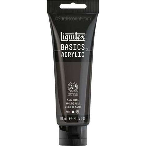 Peinture Acrylique en tube Noir de mars 118ml - Liquitex Basics Amazon