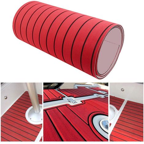 Tapis de sol de bateau en mousse EVA synthétique auto-adhésif 2400 x 450 x 6 mm rouge (1/5)