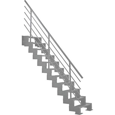 Scala dritta metallo 9 gradini - Altezza raggiungibile 2,08 a 2,50m - Larghezza 56cm - Altezza regolabile - M-MINI/I/SNMGRI-9 (1/5)