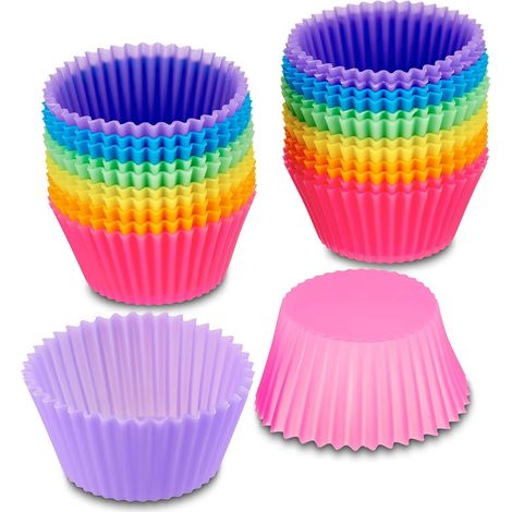Wiederverwendbare Silikon-Backformen, Muffinformen – 24er-Set