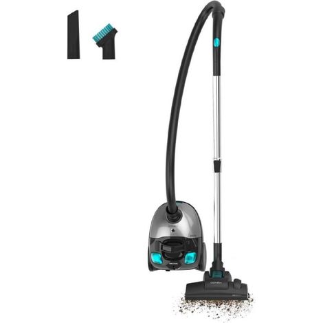 Aspirateur traîneau avec sac 2L Cecotec Conga Powerbag 2000 Compact Plus. 800W, filtration haute efficacité, tube télescopique