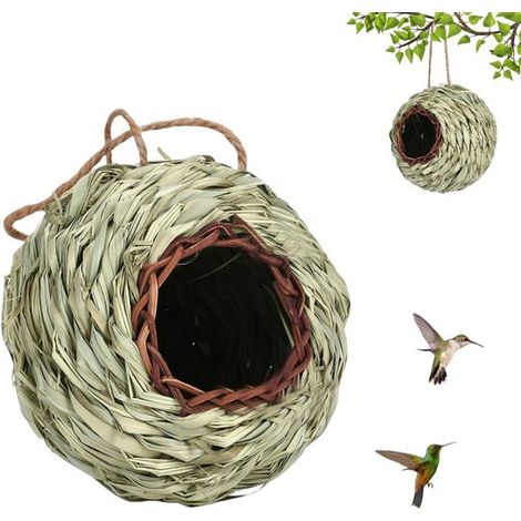 1 pièce - Nid d'oiseau - Mangeoire suspendue - Nichoir - Mangeoire pour oiseaux - Nichoir en paille naturelle - Décoration de jardin - Nid d'oiseau - Nichoir - Décoration pour potager (1/5)