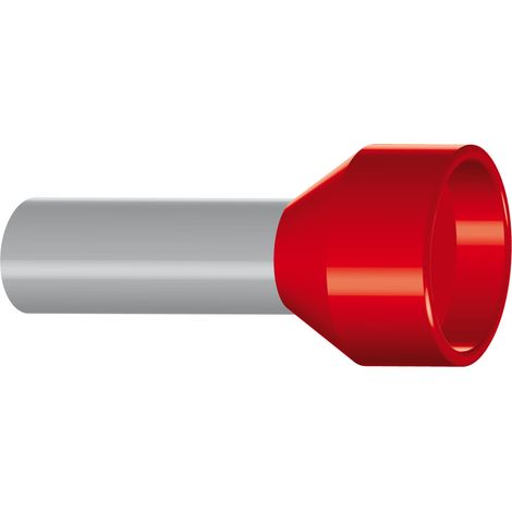 Embout de câblage isolé pour fil souple section 35mm² - rouge - collerette isolante - Sachet de 50 pièces