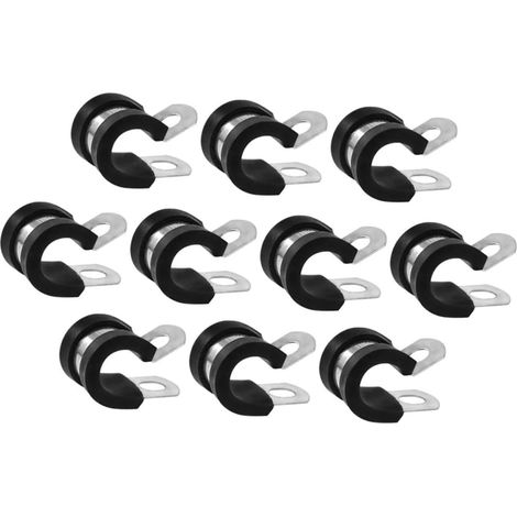 10 Pinces Cable Inox Caoutchouc Fixation Tubes Type Colliers (1/5)