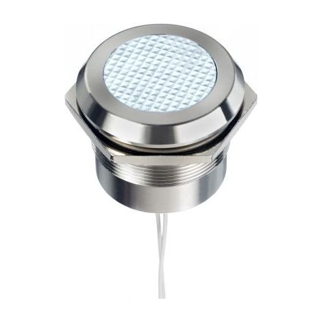 Voyant LED lumineux Blanc RS PRO, dia. 30mm, 12 24V c.a. / V c.c., taille de la lampe 18.2 mm, IP67, IP69K ( Prix pour 1 )