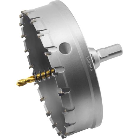 120mm Scie Cloche de TCT Carbure en Métal, Tungstène Foret Trépans pour Métal, l'acier inoxydable, fonte, fer, Aluminium, laiton et plastique (1/5)