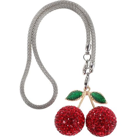 Kirschförmiger Auto-Anhänger, Strass-Hängedekoration für den Rückspiegel, funkelnder Auto-Innenraumschmuck (1/5)