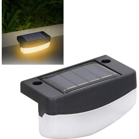 Lampes d'escalier solaires à LED, éclairage d'allées extérieures, éclairage de cour, éclairage de clôture de parc, éclairage décoratif de clôture, blanc chaud. (1/5)