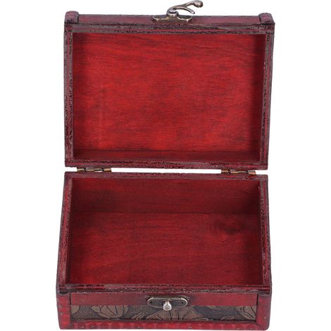 Coffre à bijoux de style européen, accessoire de malle vintage en bois (1/5)