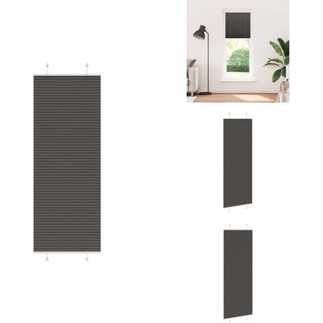 Store plissé noir 75x200 cm largeur du tissu 74,4 cm polyester - Store Plissé - Stores Plissés - Store Plissé De Fenêtre - Plisse Aveugle (1/5)