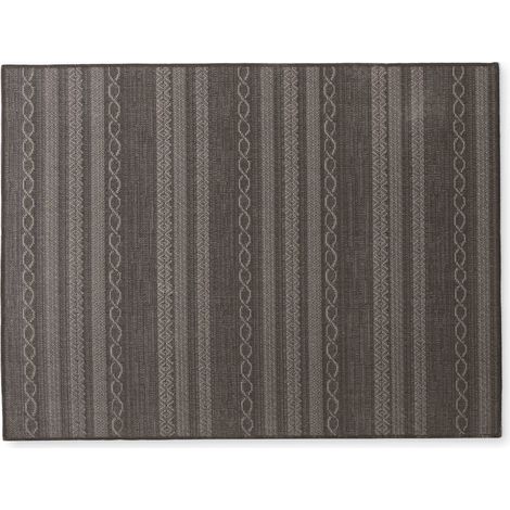 Tapis rectangulaire en polypropylène 120x160 cm noir (1/5)