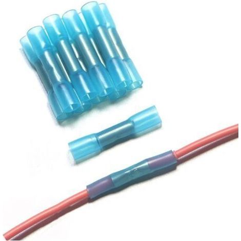 20 Pcs Cosse Thermoretractable 1.25,Connecteur Gaine,Raccord Electrique(16–22 AWG) Domino Etanche, Cable Robot Tondeuse,Automobile-bleu, Twist, Cuivre (1/4)