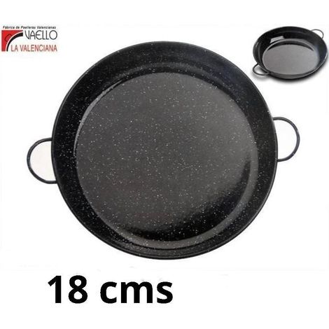 18 cms cazuela esmaltada negra con puntos especial para cocinar al horno vaello